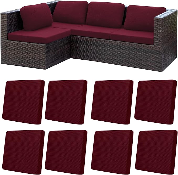 8Pcs Patio Cushion Covers, Outdoor Cushions Covers, Stretch Cushion Covers by Unknown