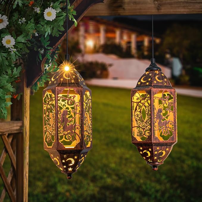 Go2garden 12.4" Solar Outdoor Lanterns Waterproof Garden Gifts Women, Moon - Image 4