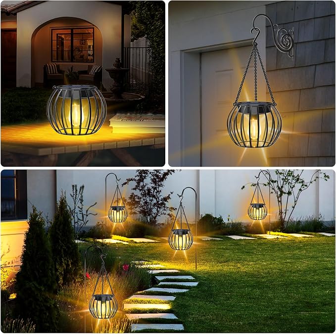 UBright Solar Lights Lanterns Outdoor Waterproof Hanging Solar Garden Lights - Image 7