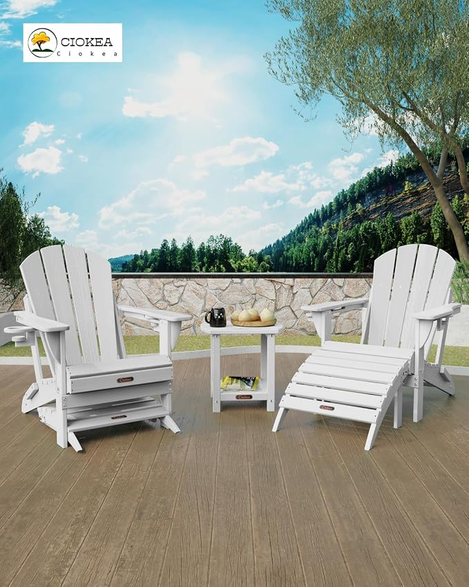 Ciokea Adirondack Outdoor Side Table, 2-Tier Sturdy Patio End Table Weather - Image 2