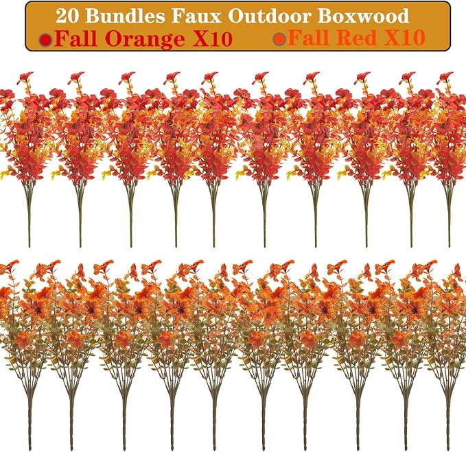 20 Bundles UV Resistant Artificial Fall Flowers Outdoor - Image 4