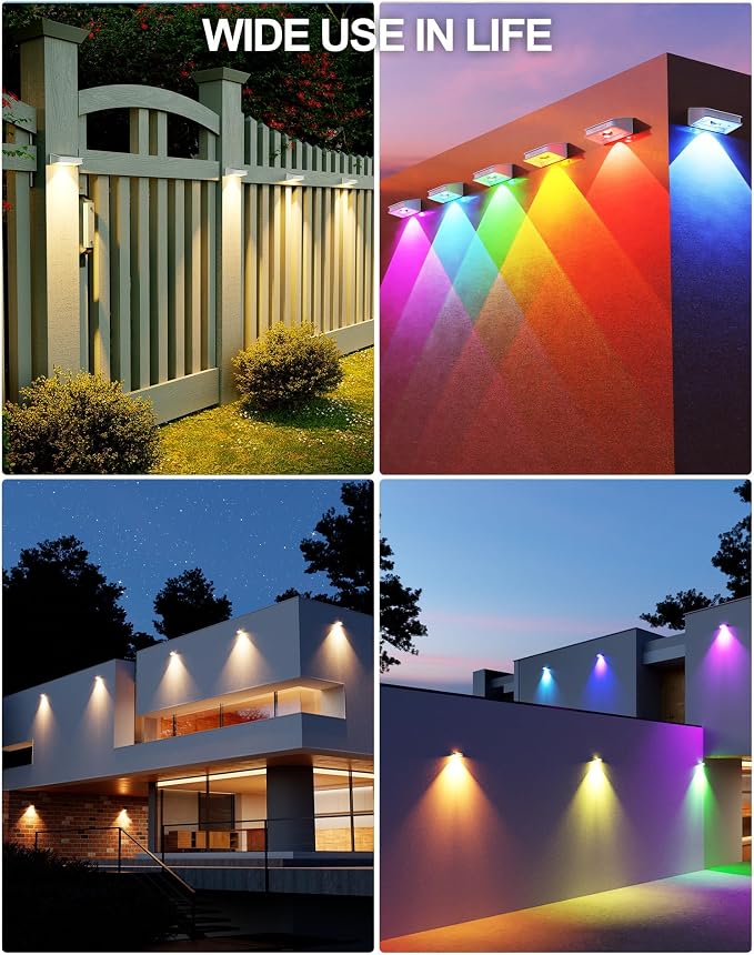 Solar Fence Lights 10 Pack, Fence Light Solar Powered Waterproof IP65 - Image 6