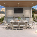 PURPLE LEAF 7-Piece Patio Dining Set Outdoor Furniture Rectangular Table and by PURPLELEAF