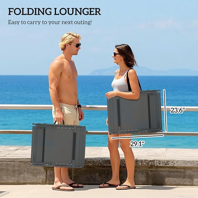 Outsunny Chaise Lounge Chair Outdoor Set of 2, 5-Position Adjustable Outdoor - Image 6