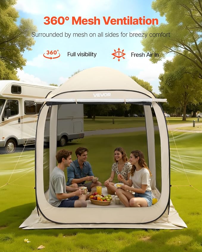 VEVOR 6 x 6 ft Pop-Up Screen House Tent - Image 9