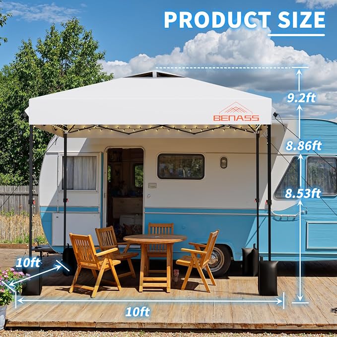 10x10 Pop Up Canopy, Easy Up Canopy Tent, Heavy Duty Tents - Image 2
