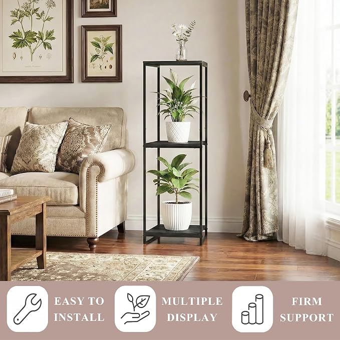 46" Tall Plant Stand Indoor, 3-Tier Modern Plant Shelf, Corner Flower Pot - Image 3