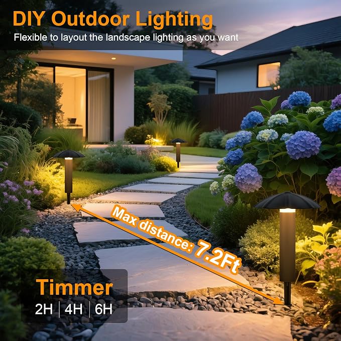 6-Pack Low Voltage Pathway Lights Kit: 24V Plug-in Landscape Lighting kit - Image 8