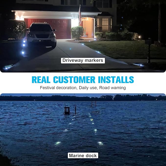 VOLISUN Solar Deck Lights Driveway Dock Lights, Auto On/Off - Image 6