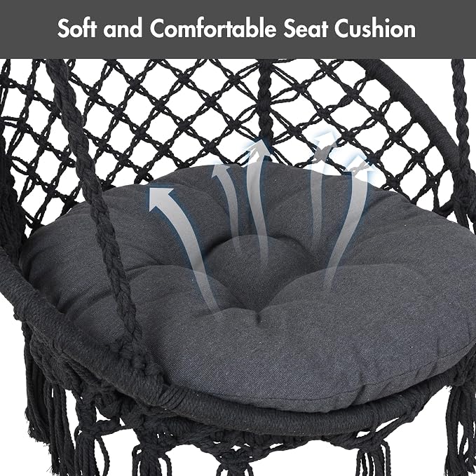 ANOW Hammock Swing with Stand Included, Outdoor Hanging Swing Chair with Stand - Image 6