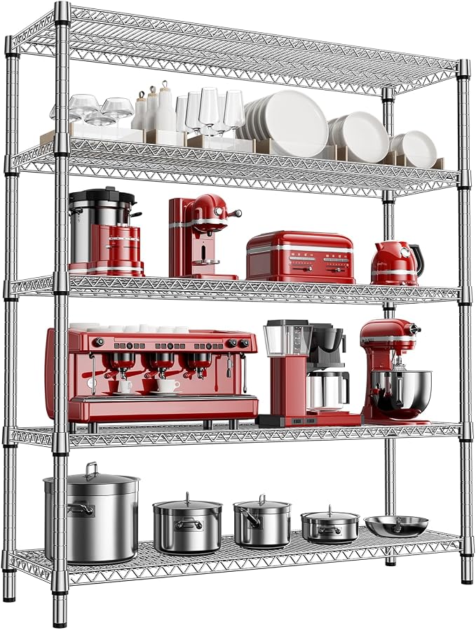 3500LBS 59" W 5 Tier Storage Shelves Rack Metal Wire Shelving Unit, Storage by MEIGAOPLASTICANDMETALHKCOLIMITED
