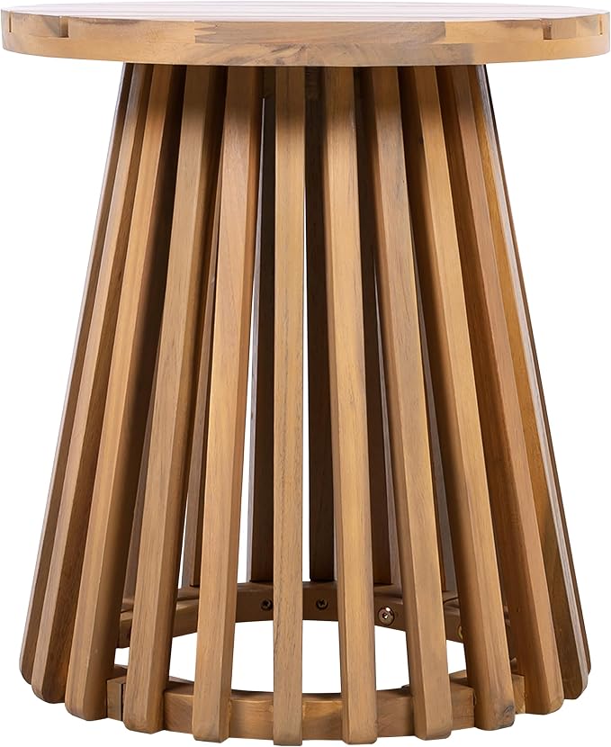 Christopher Knight Home Taki Acacia Wood Patio Coffee Table, Round Table - Image 7