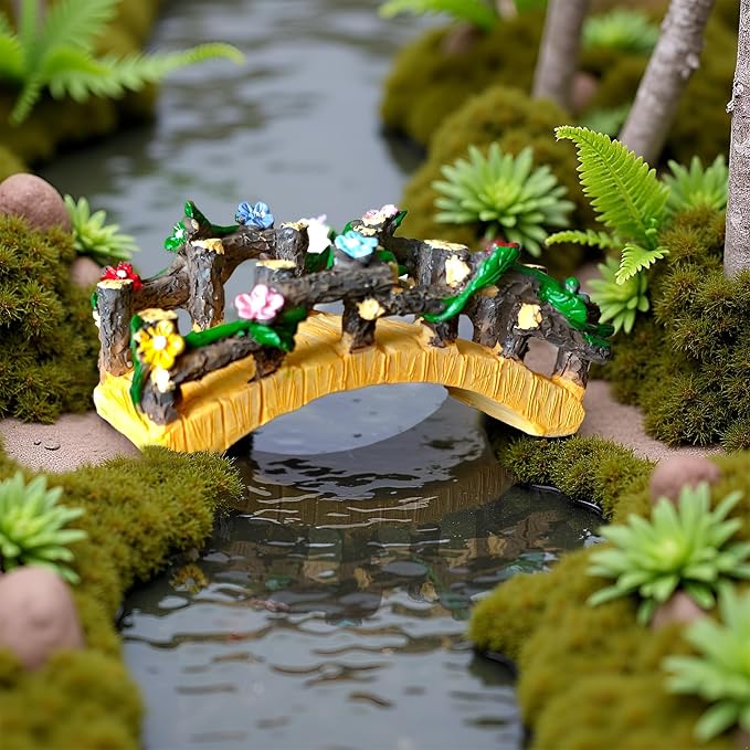 Kai Dream Fairy Garden Bridge, Miniature Resin Bridge Figurine, 3.6 * 2 * 1.5 - Image 7