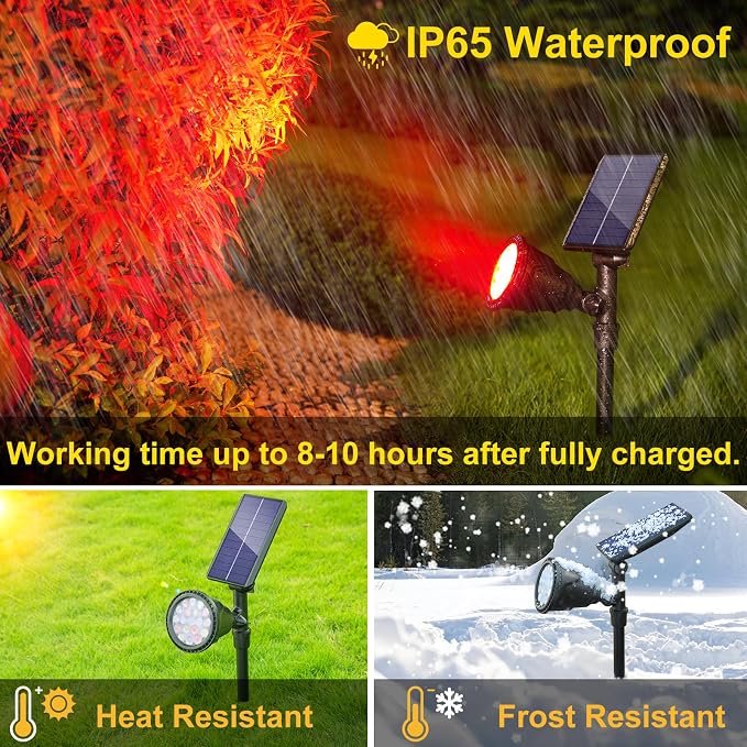 ROSHWEY Solar Outdoor Lights Waterproof, 9 Lighting Modes Halloween Christmas - Image 6
