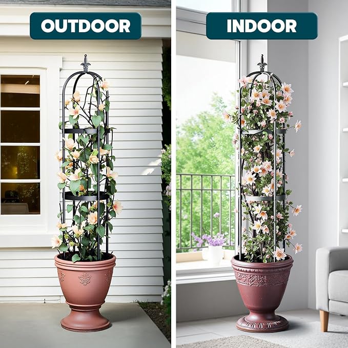 Idzo Trellis for Climbing Plants Outdoor, Garden Trellis Steel, Obelisk Design - Image 7