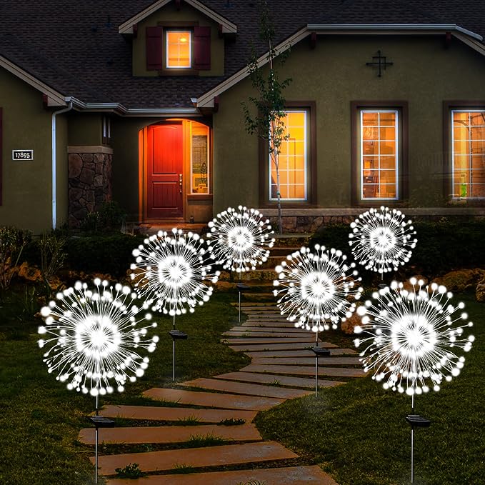 OriginalSourcing Solar Garden Firework Lights Outdoor Waterproof, 4 Pack Solar - Image 6