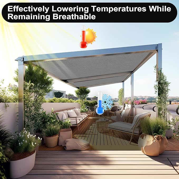 Artpuch 90% Sun Shade Cloth, 12 x 20 FT Pergola Shade Cover Canopy - Image 6
