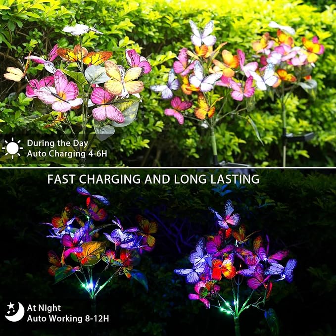 Solar Garden Lights Outdoor Waterproof Decorative Solar Lights Outdoor 8 Pack - Image 2
