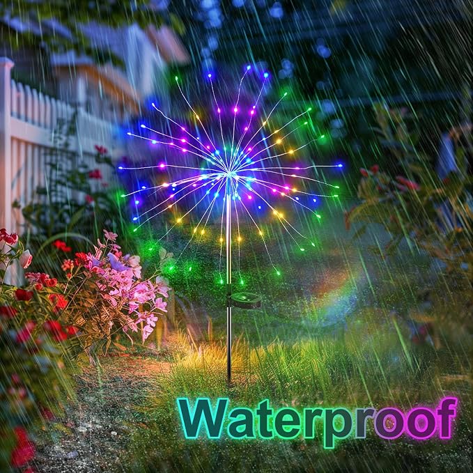 Solar Garden Lights Outdoor Decor: Fireworks Light Waterproof - Image 4