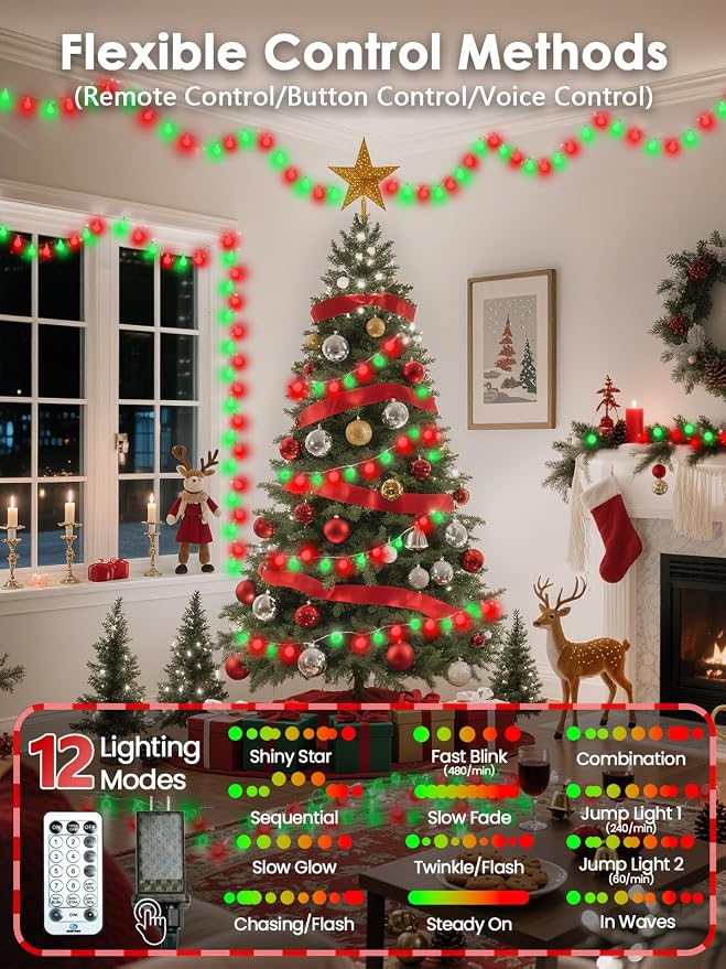 2026 New Connectable 43FT Smart Voice Controlled String Lights Indoor Outdoor | - Image 4
