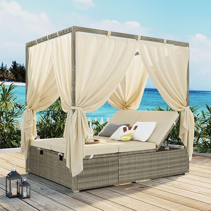 Wicker Metal Outdoor Pool Furniture by Merax