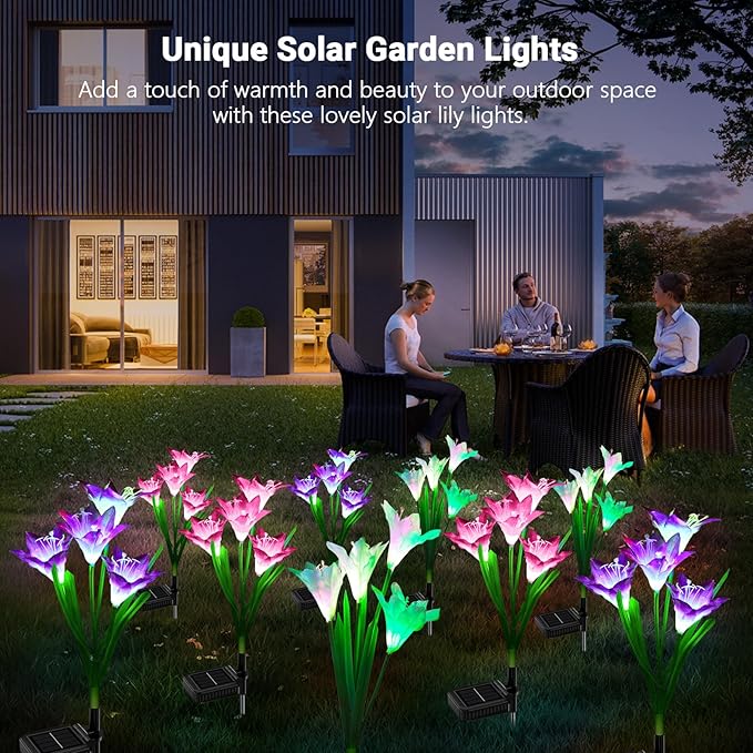 WdtPro Solar Outdoor Lights Garden Decorative 10 Pack, Waterproof Solar Garden - Image 6
