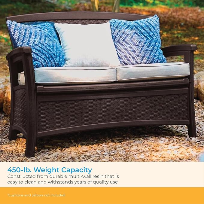 Suncast Outdoor Wicker Love Seat - Image 6