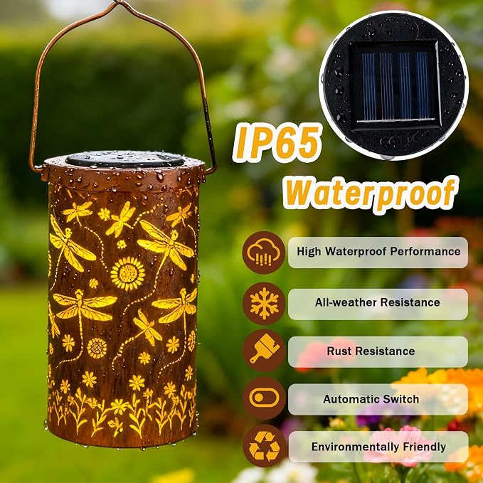 Dragonfly Flower Solar Lanterns Outdoor Waterproof, Birthday Gifts - Image 3