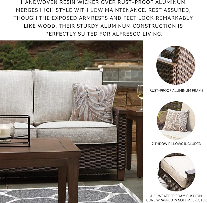 Signature Design by Ashley Paradise Trail Outdoor Loveseat - Image 4