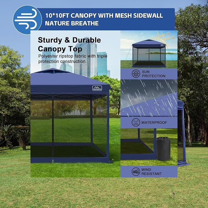 KAMPKEEPER 10x10 Pop-Up Canopy Tent, Waterproof Portable Shade - Image 8