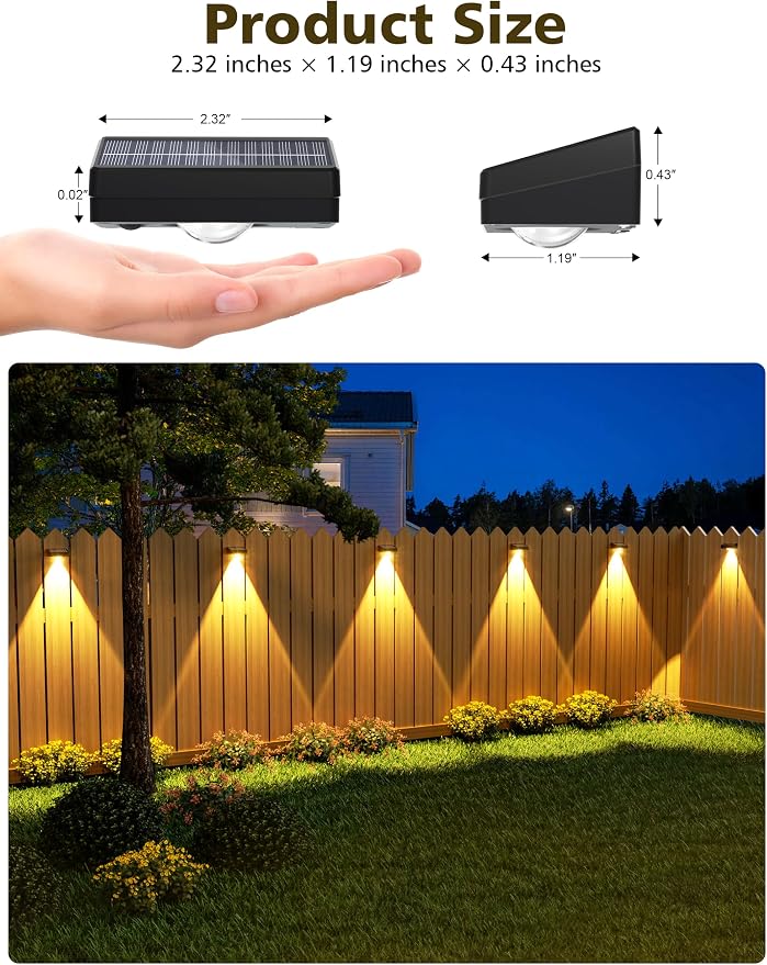 VOLISUN Solar Fence Lights, Fence Lights Solar Powered, IP65 Waterproof LED - Image 5