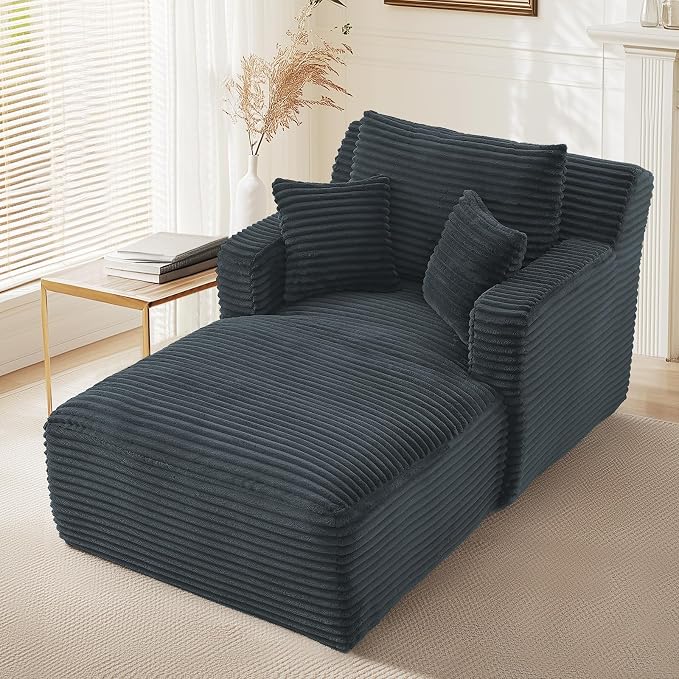 65.4" Chaise Lounge Chair Indoor, Oversized Boneless Couch Comfy Upholstered by VEPXXP