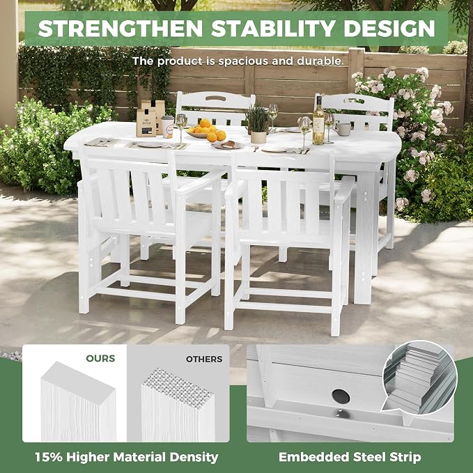 HDPE Outdoor Patio Dining Set - Image 4