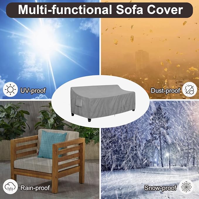 PureFit Outdoor Couch Cover Waterproof Patio Sofa Furniture Covers, 3-Seater - Image 6