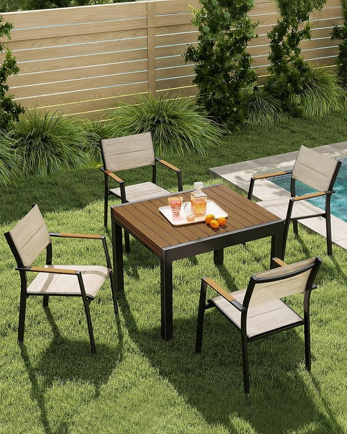 Expandable Patio Dining Table, Never-Rust Aluminum Extendable Outdoor Dining - Image 2