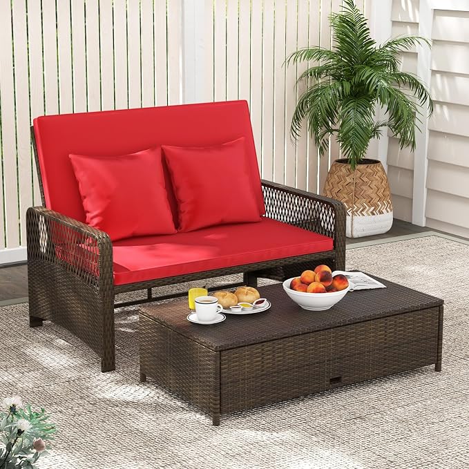 RELAX4LIFE Wicker Patio Outdoor Daybed - Image 9