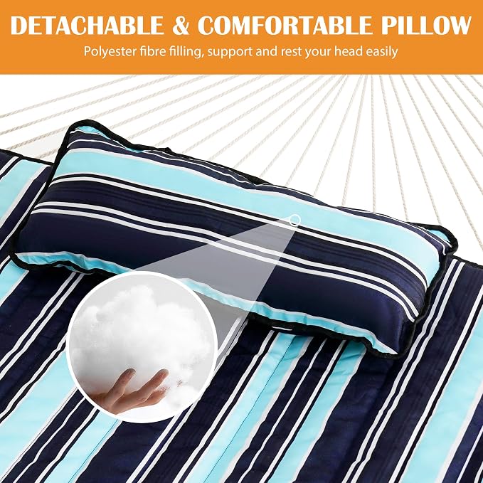 Lazy Daze Hammocks 2 Person Hammock Pad and Pillow Set, Double Polyester - Image 2