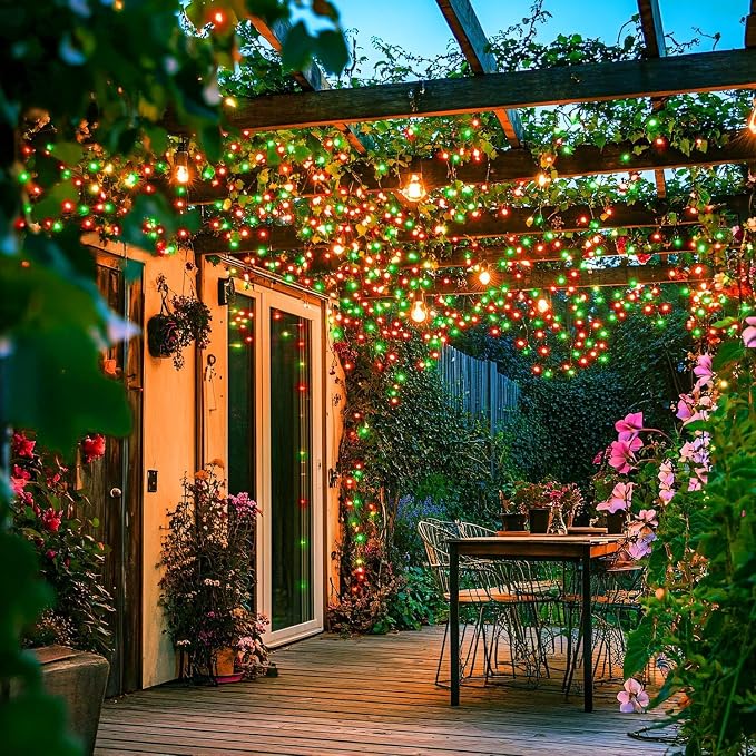 JMEXSUSS 200 LED Red and Green Halloween Lights Outdoor, 66ft Christmas String - Image 3