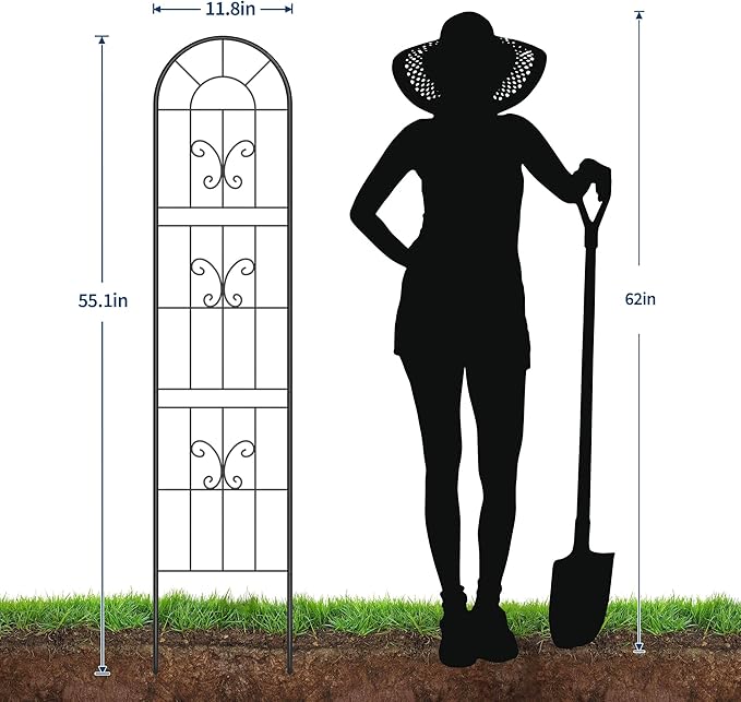 Garvee 55"x11" Metal Garden Trellis Panel, Vegetables, Indoor & Outdoor - Image 3