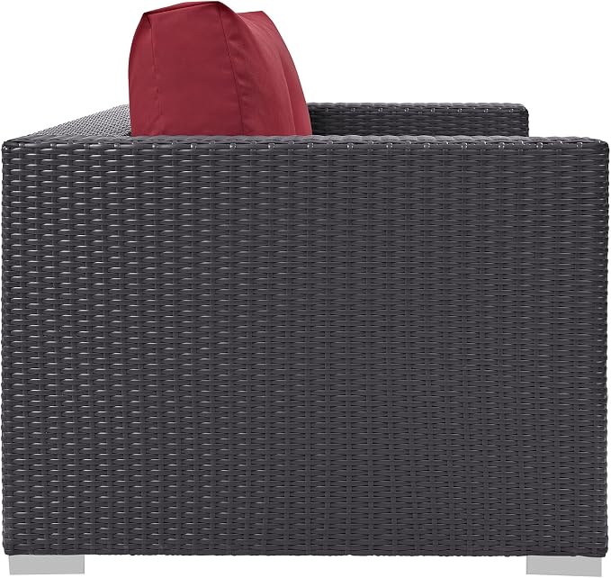 Modway Convene Wicker Rattan Outdoor Patio Loveseat - Image 4