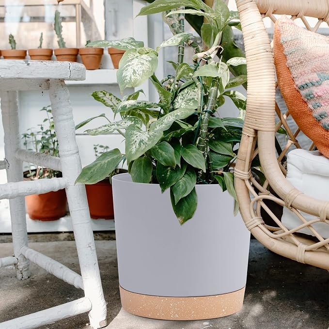 QCQHDU 12 inch Plant Pot, 2 Pack Planters - Image 6
