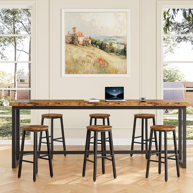 HOOBRO Bar Stools, Barstools Set of 4, Counter Height Barstools, 24.8" Bar - Image 5