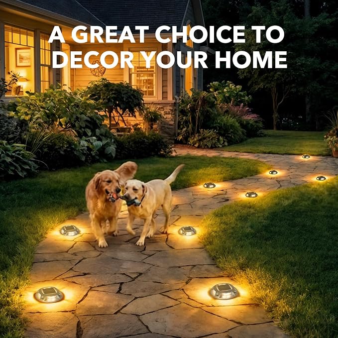 AGPTEK Solar Driveway Lights Outdoor 24 Pack, 2 Color Modes LED Deck Dock - Image 7