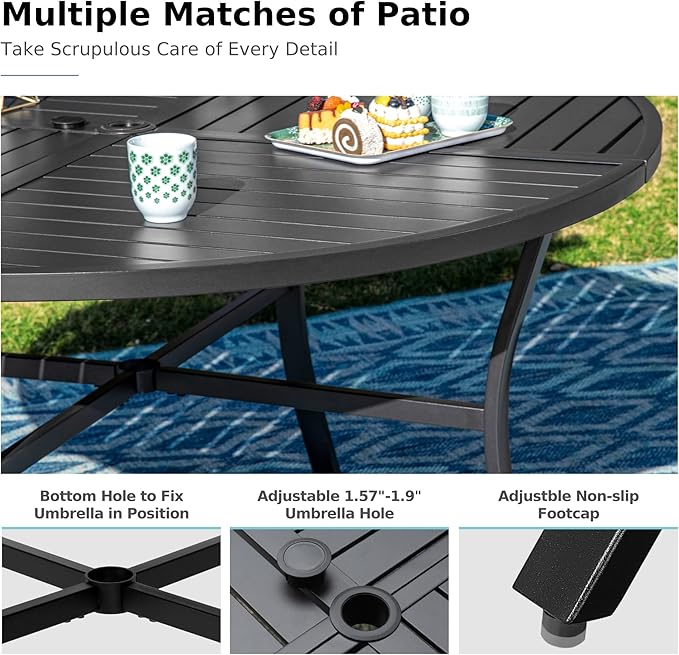 MFSTUDIO 42" Big Outdoor Dining Table - Image 5