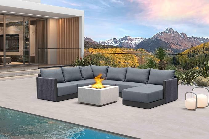 PURPLE LEAF 7 Pieces Patio Conversation Sets by PURPLELEAF