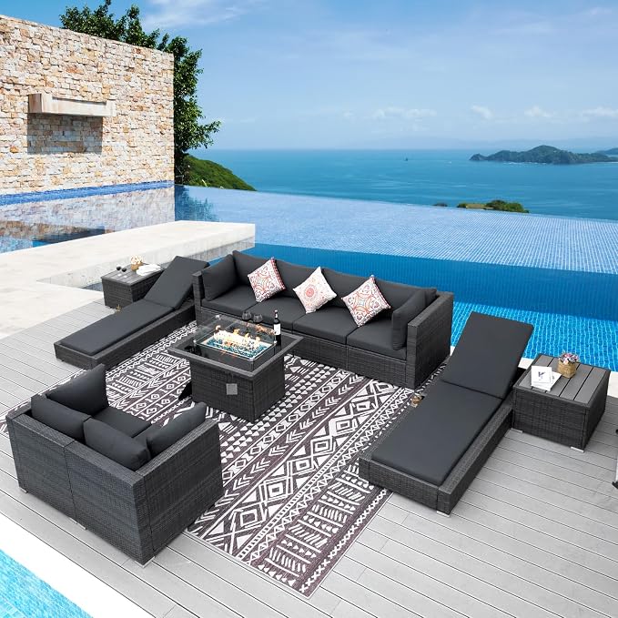 NICESOUL 11 Piece Sectional Patio Set by NICESOUL