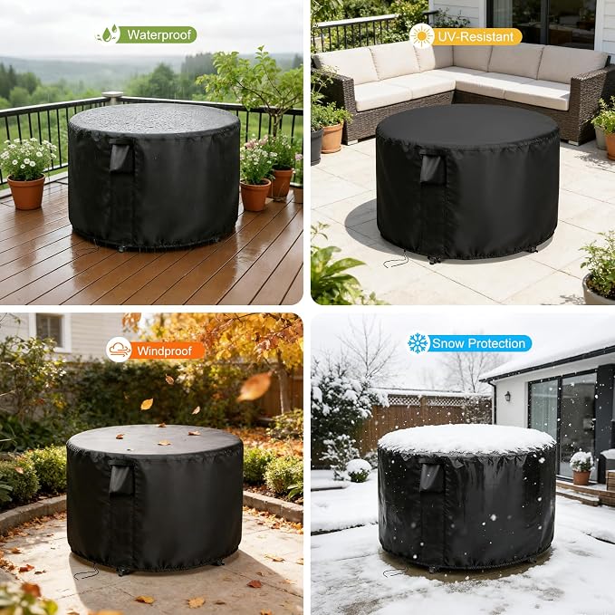 Patio Furniture Covers Round, 26 Inch Outdoor Dinner Table Cover Waterproof - Image 6