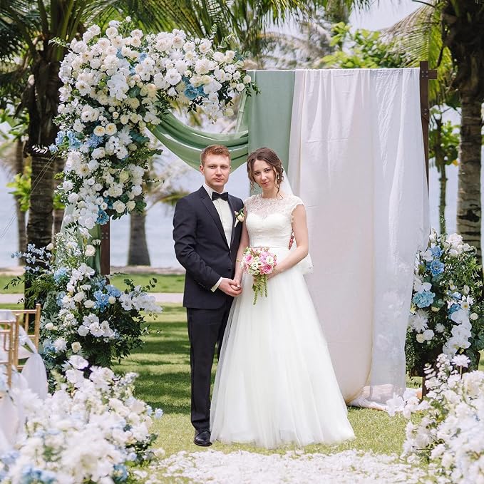 7.2FT Wooden Wedding Arch Square Wood Arches Arbor Backdrop Stand - Image 5