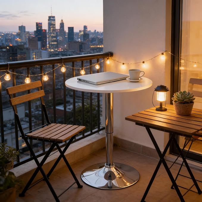 ARTETHYS Bar Table Adjustable Height Swivel 360 Degrees Round Tall Cpunter - Image 4