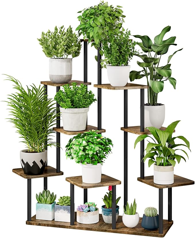 AZERPIAN Plant Stand 9 Tier Indoor Metal Flower Shelf by AZERPIAN